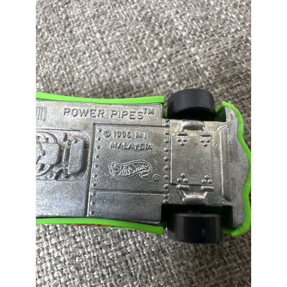 1995 Hot Wheels Power Pipes Die-Cast Toy Car Green With Yellow & Red Details - Picture 6 of 6
